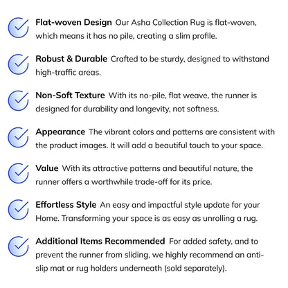 Juliette Vintage Persian Oriental Blue Flat-Weave Rug Well Woven