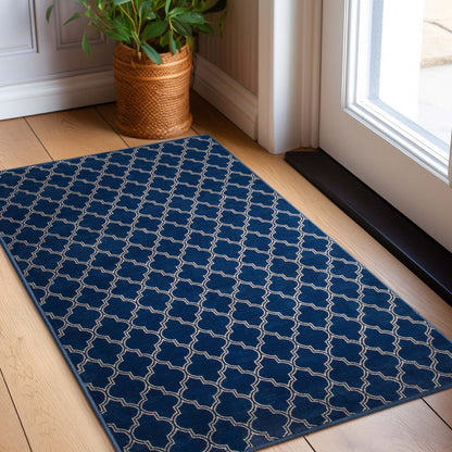 Nantucket Trellis Custom-Made Rug, Made to Order, High-Quality, Elegant Blue Design Area Rug - Well Woven - In an entryway