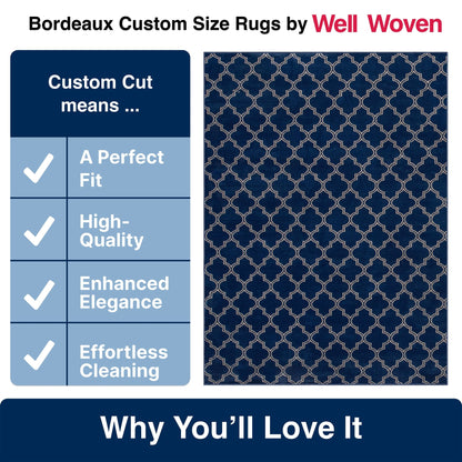 Nantucket Trellis Custom-Made Rug, Made to Order, High-Quality, Elegant Blue Design Area Rug - Well Woven