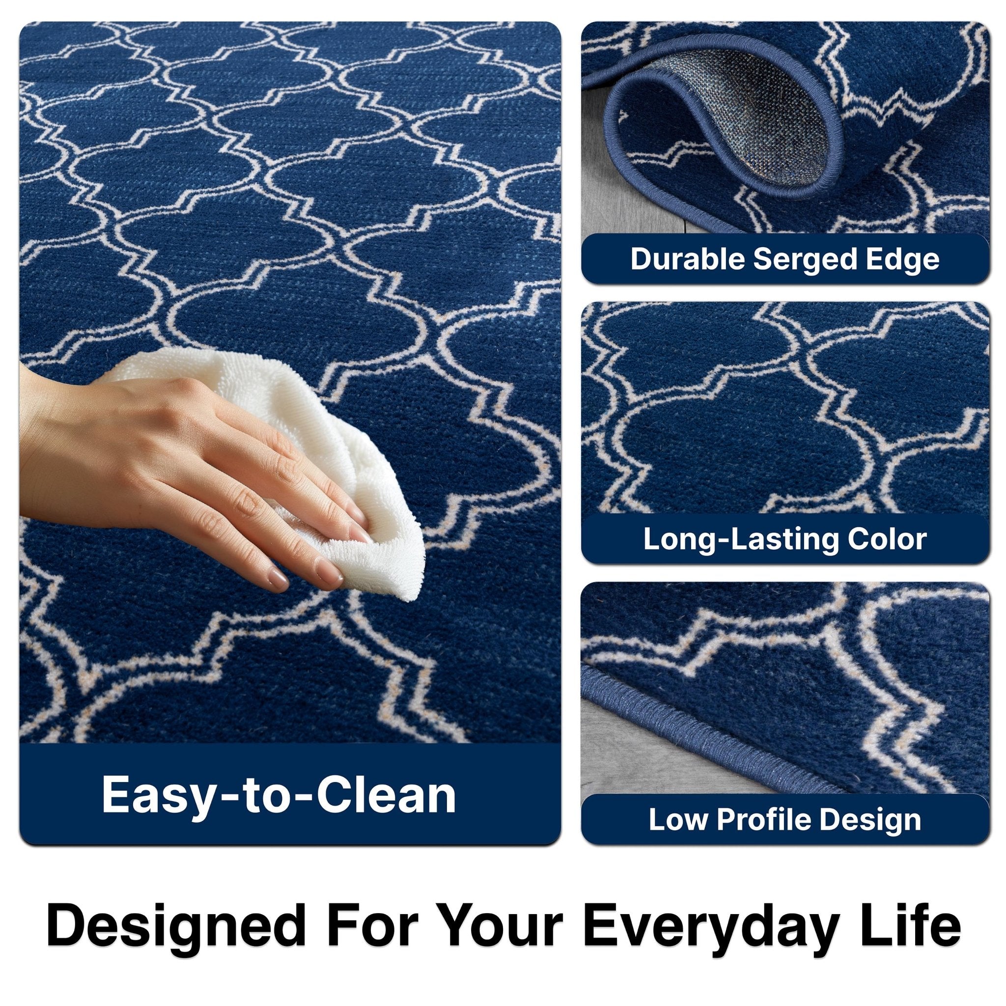 Nantucket Trellis Custom-Made Rug, Made to Order, High-Quality, Elegant Blue Design Area Rug - Well Woven