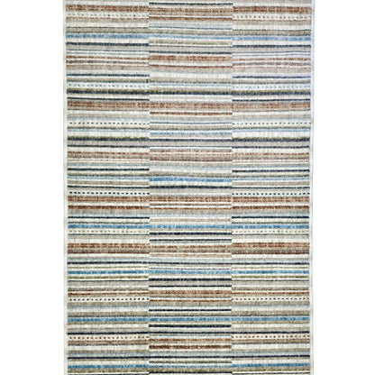 COD-41 - Striped runner rug with multicolor pattern on a white background