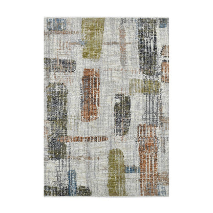 COD-51 Well Woven Fen Washable Rug: A multicolored abstract rug, on a white background