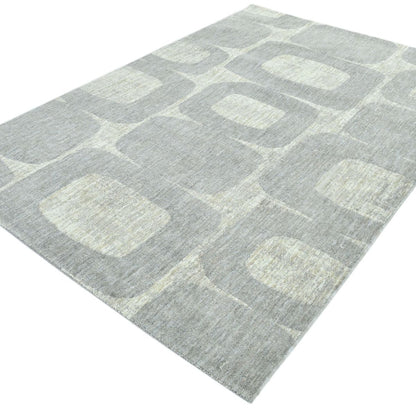 COD-72 Well Woven Wold Washable Rug: Abstract grey washable rug with recycled fiber pile on a white background