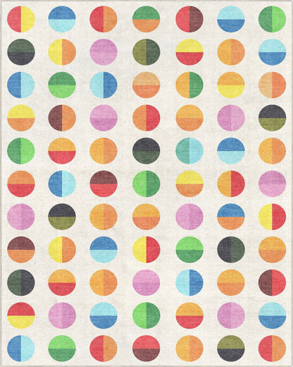 Crayola Modern Split Dots Bright Multi Color Area Rug By Well Woven Well Woven