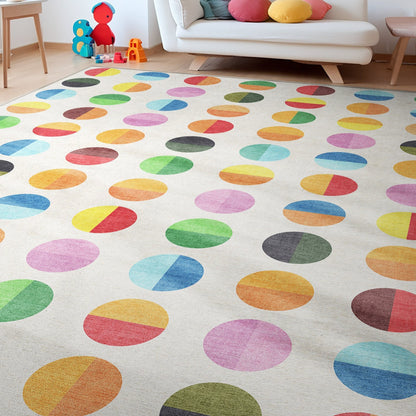 Crayola Modern Split Dots Bright Multi Color Area Rug By Well Woven Well Woven