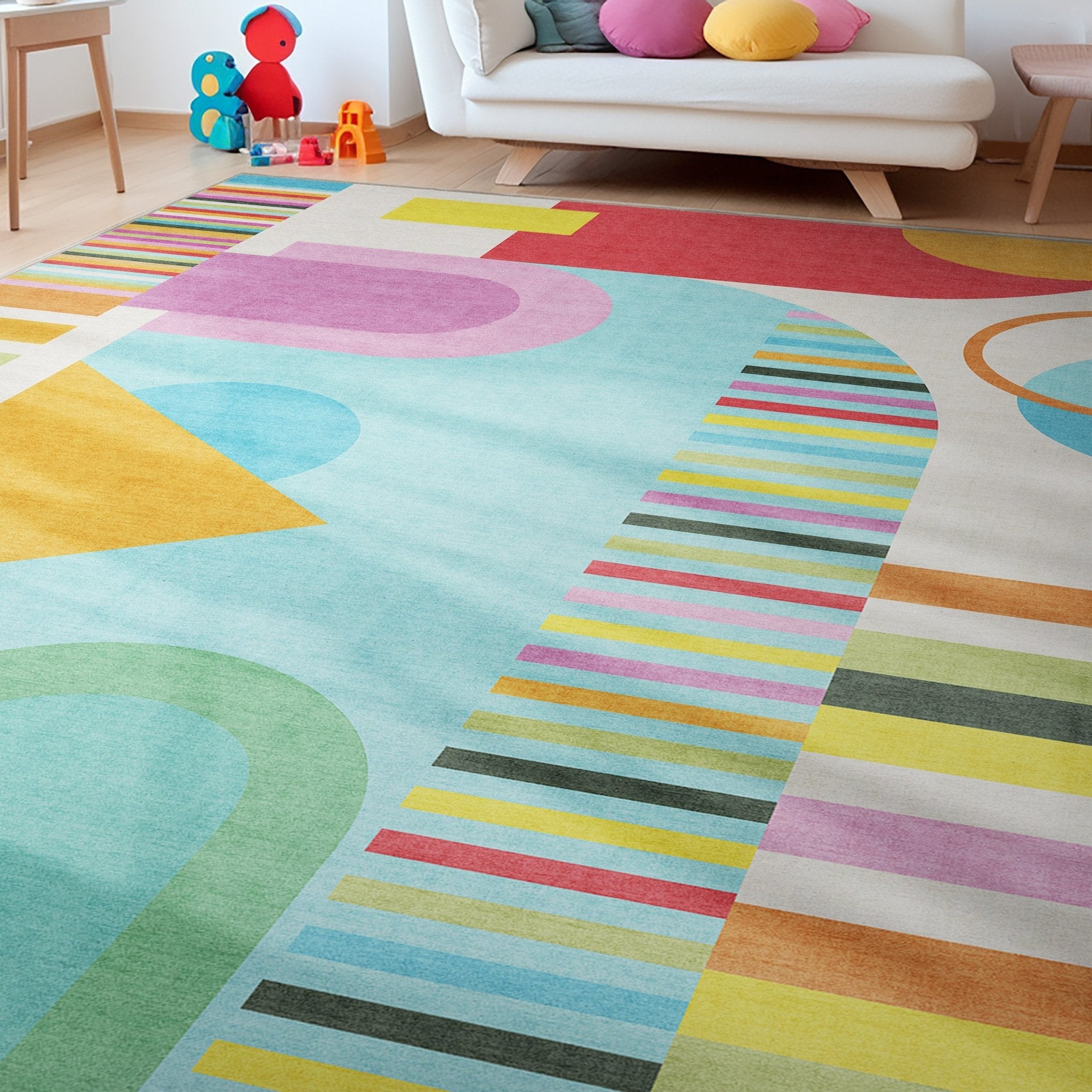 Crayola Modern Parade Multi Color Area Rug By Well Woven Well Woven