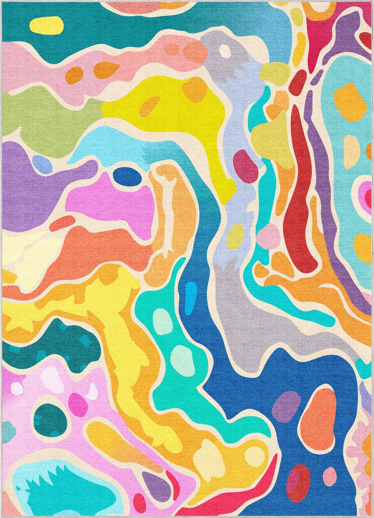 Crayola Modern Whimsy Waves Color Mix Multi-Color Area Rug By Well Woven Well Woven
