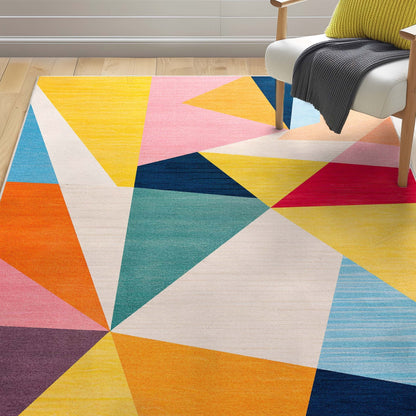 Crayola Modern Modern Shapes Festival Multi Color Area Rug By Well Woven Well Woven