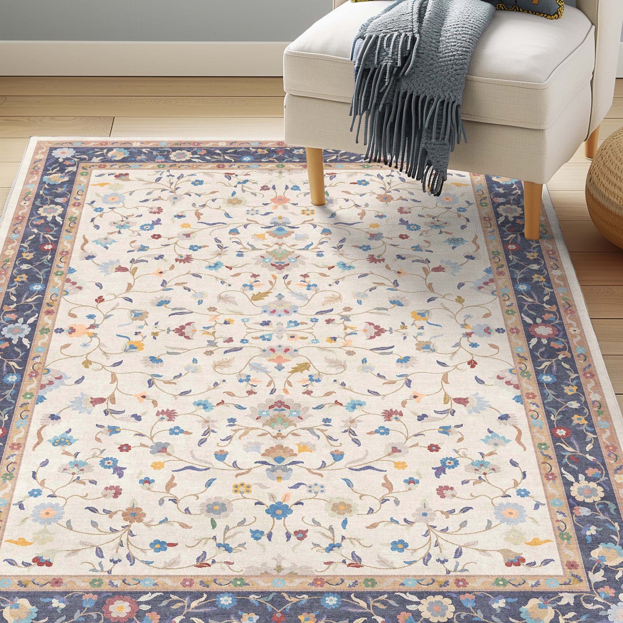 Crayola Floral Elegance Ivory Multi 5' x 7' Area Rug By Well Woven Well Woven