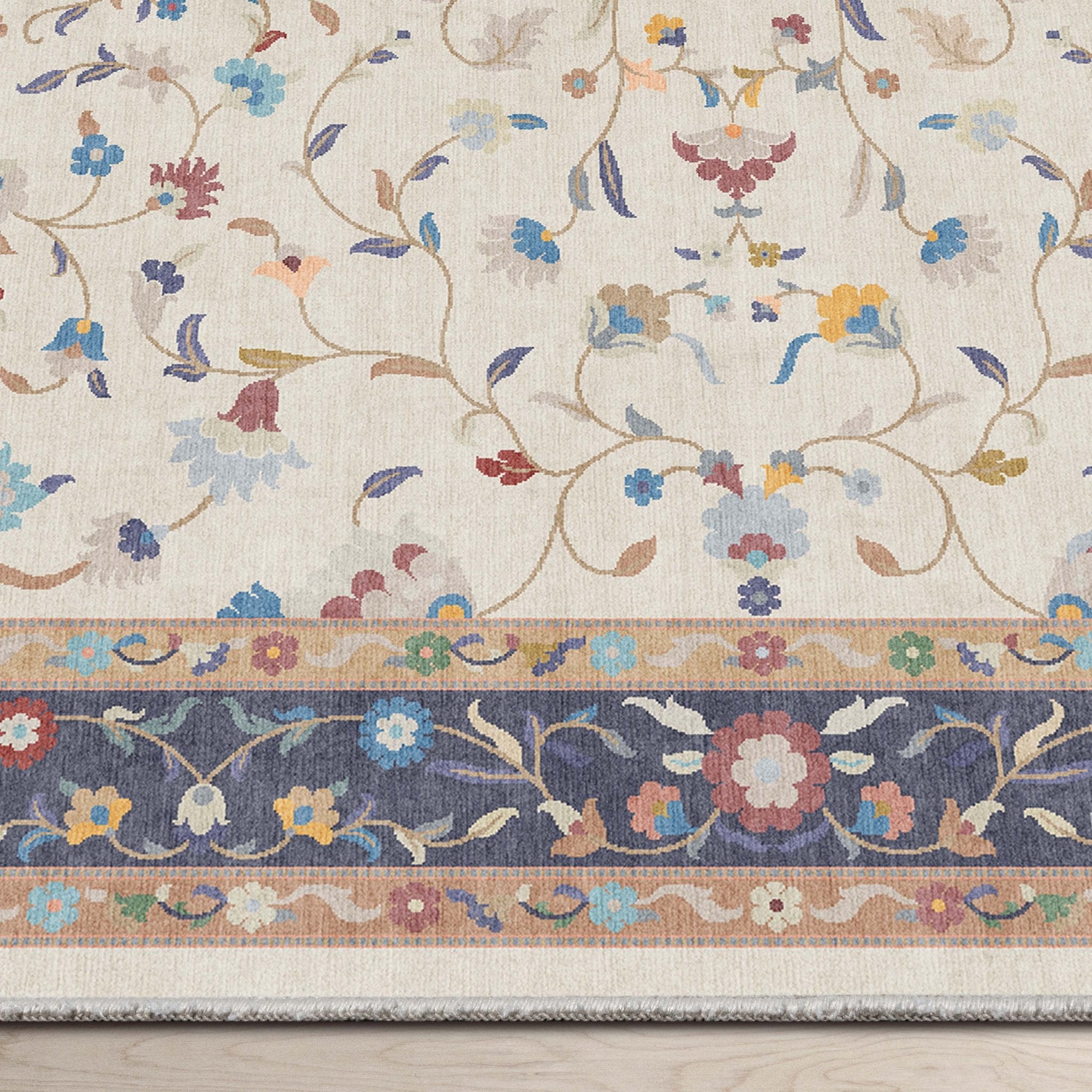 Crayola Floral Elegance Ivory Multi 5' x 7' Area Rug By Well Woven Well Woven