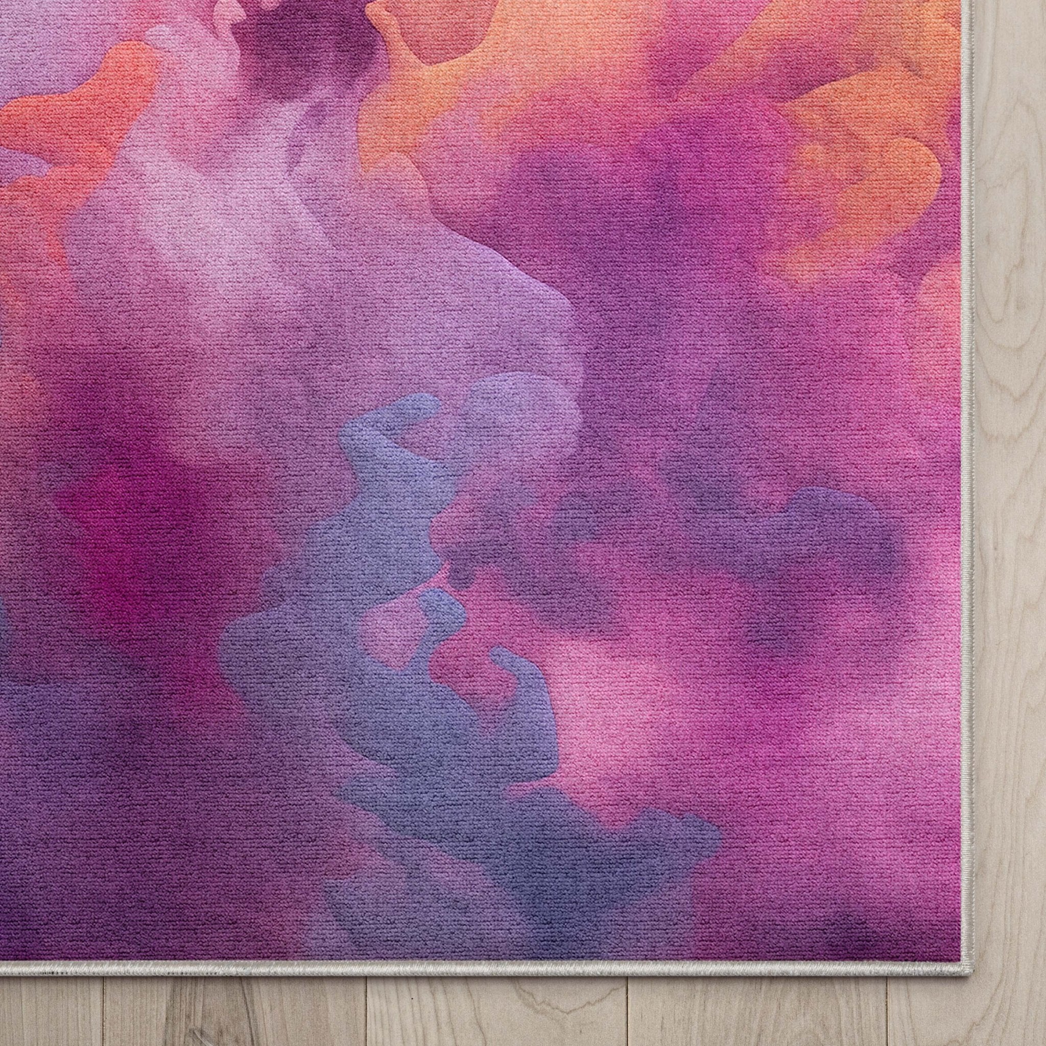 Crayola Modern Dreamy Clouds Whimsical 5' x 7' Multi Color Area Rug By Well Woven Well Woven