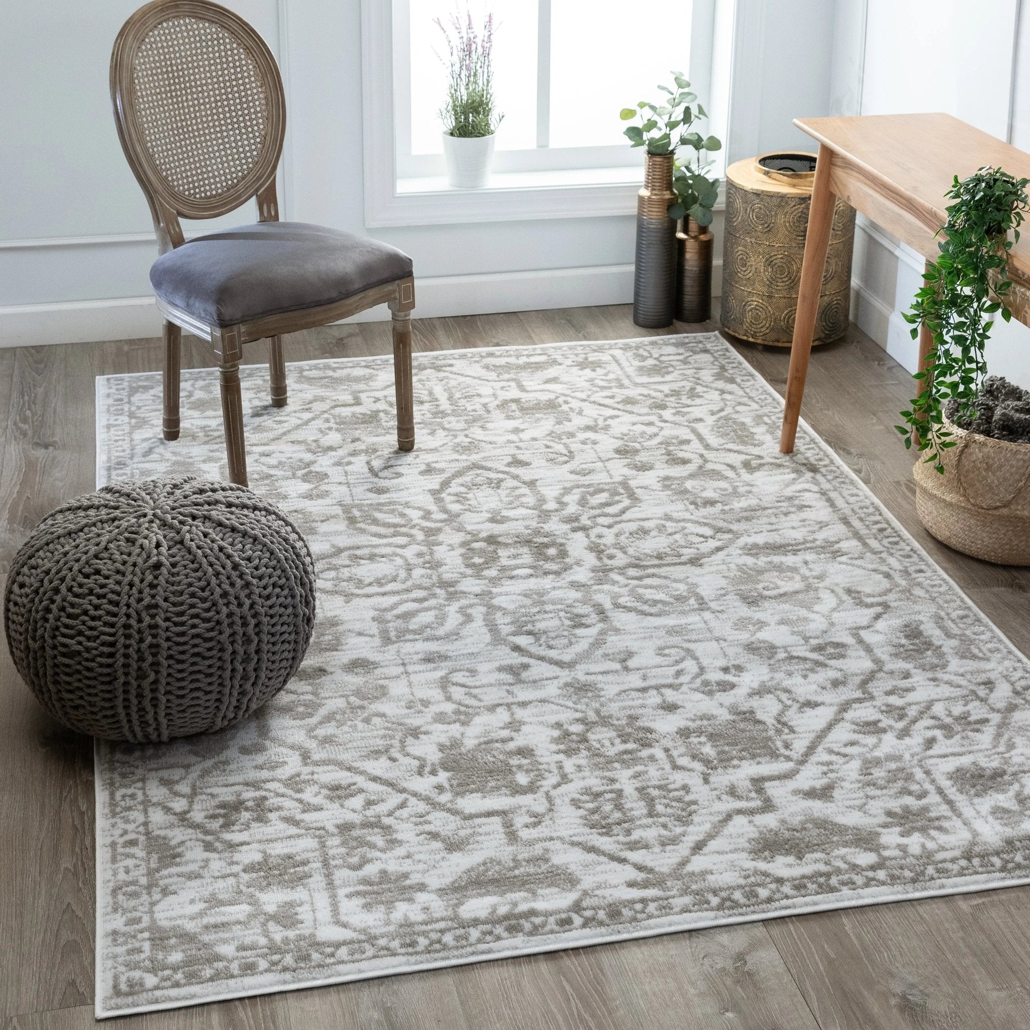 Disa Vintage Medallion Cream Soft Rug By Chill Rugs Well Woven