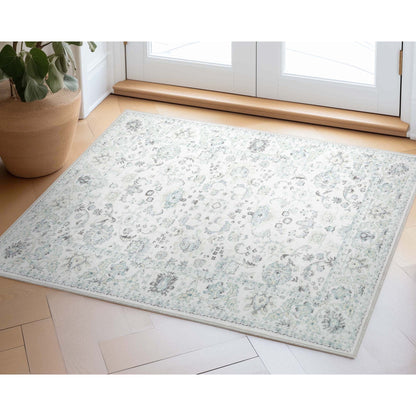 Elle Basics Silk Vintage Oriental Ivory Easy-Clean Washable Non-Slip Rug by Well Woven Well Woven
