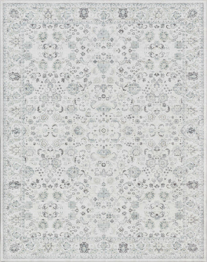 Elle Basics Silk Vintage Oriental Ivory Easy-Clean Washable Non-Slip Rug by Well Woven Well Woven