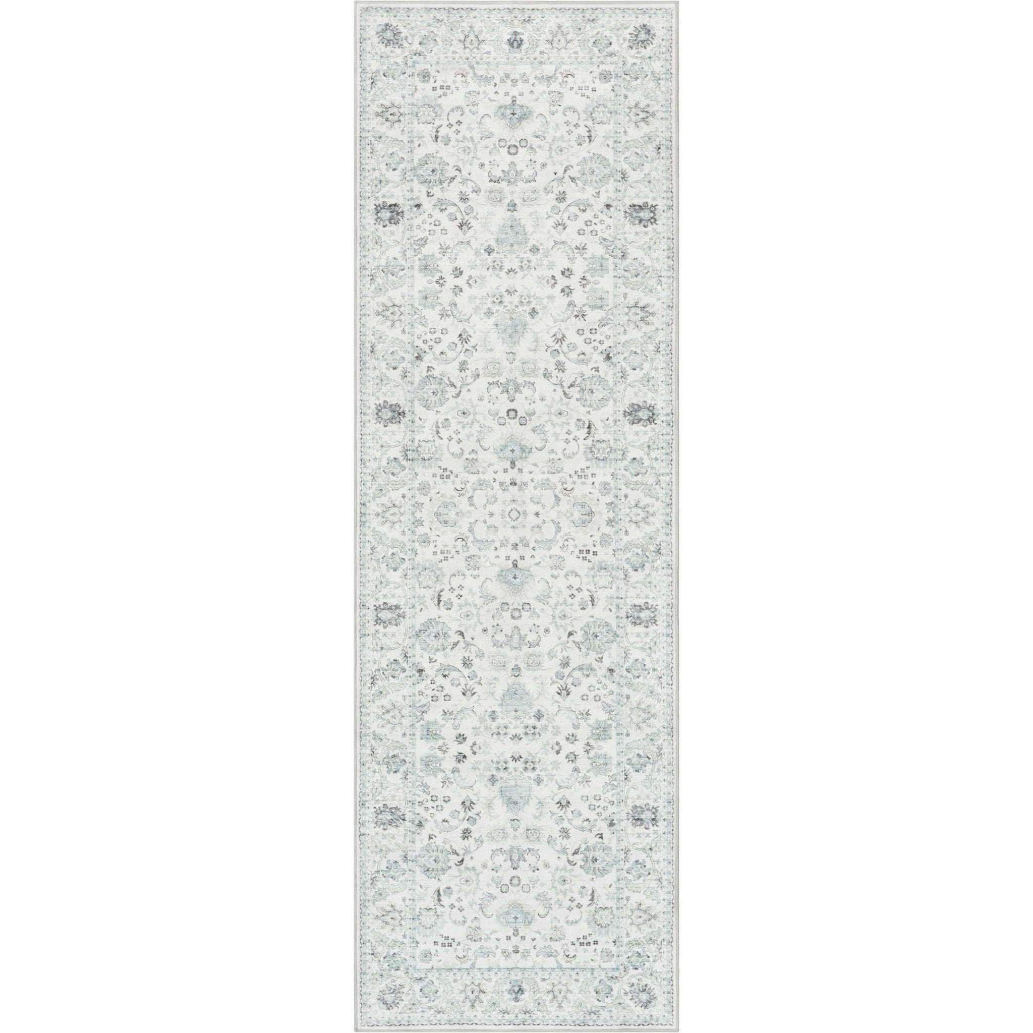 Elle Basics Silk Vintage Oriental Ivory Easy-Clean Washable Non-Slip Rug by Well Woven Well Woven