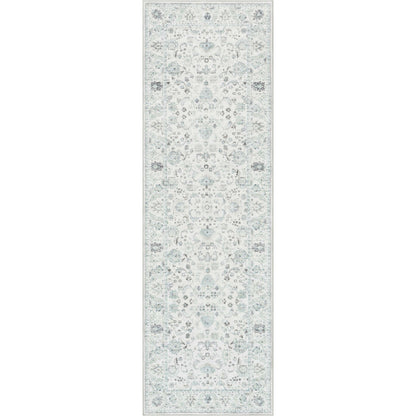 Elle Basics Silk Vintage Oriental Ivory Easy-Clean Washable Non-Slip Rug by Well Woven Well Woven