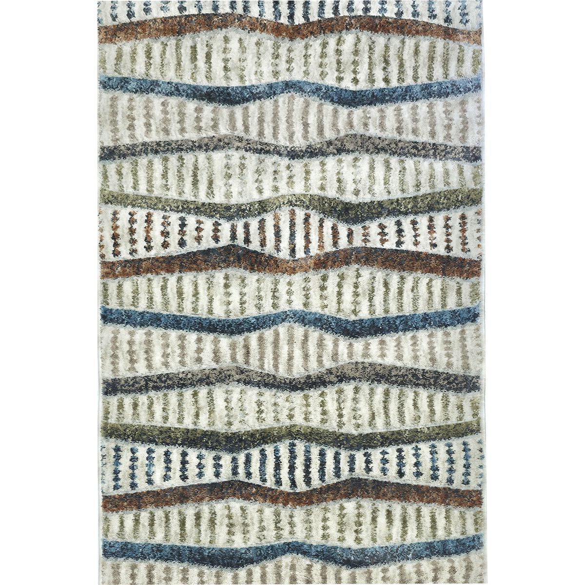 ELM-21 - Multicolored striped runner rug on a white background