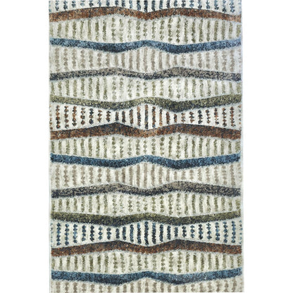 ELM-21 - Multicolored striped runner rug on a white background