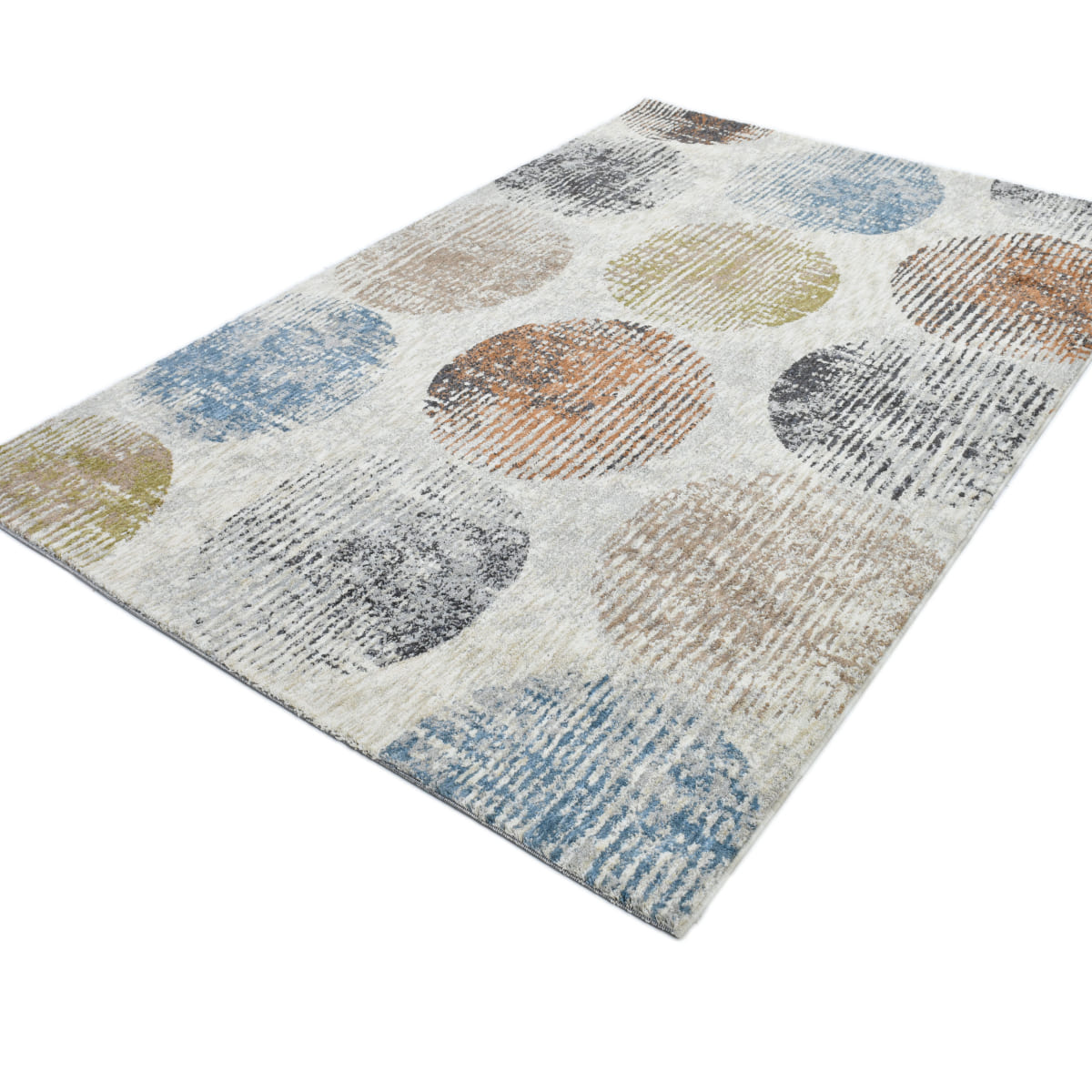 ELM-31 Well Woven Vale Washable Area Rug: Multicolored plush washable rug on a white background