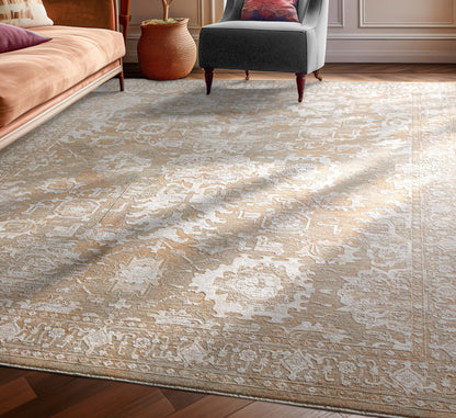 Ethos Serenity Beige Warm Earth Tone - Easy to Clean - Globally Inspired Patterns Well Woven