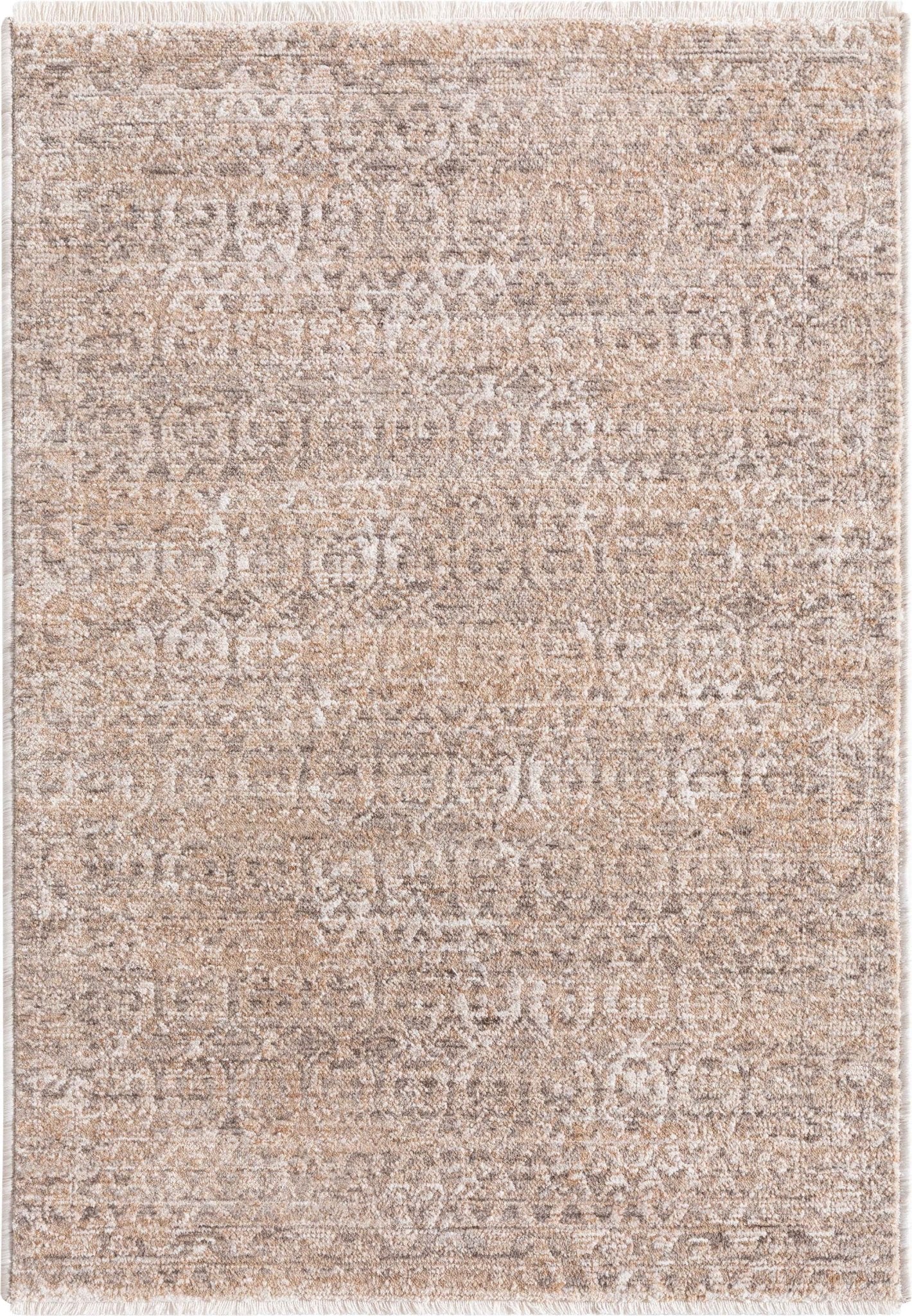 Ethos Echo Beige Floral Warm Earth Tone - Easy to Clean - Globally Inspired Patterns Well Woven