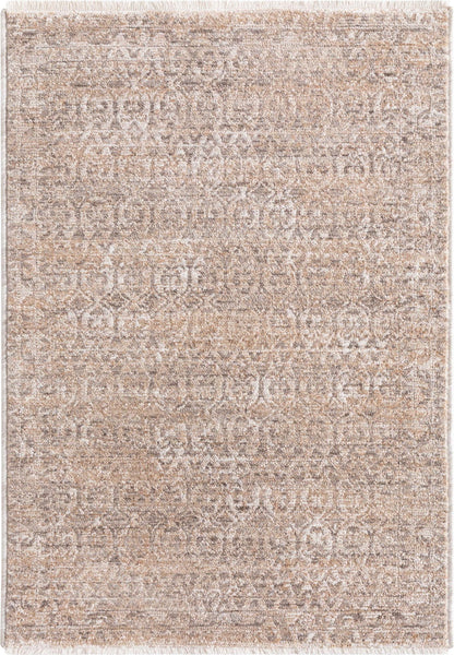 Ethos Echo Beige Floral Warm Earth Tone - Easy to Clean - Globally Inspired Patterns Well Woven