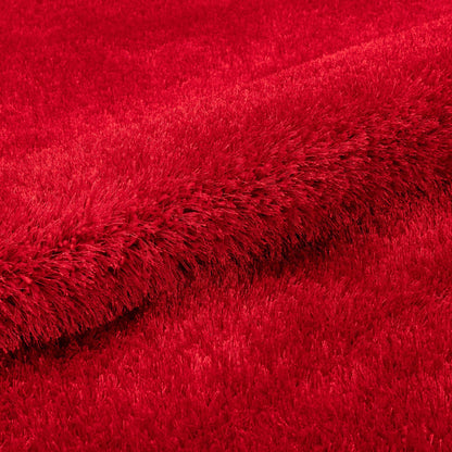 Feather Collection Liza Red Shag Rug –   Sparkly, Plush, Minimalist Glam - Well Woven - soft red shag rug