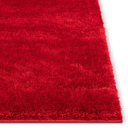 Feather Collection Liza Red Shag Rug –   Sparkly, Plush, Minimalist Glam - Well Woven - red rug with texture