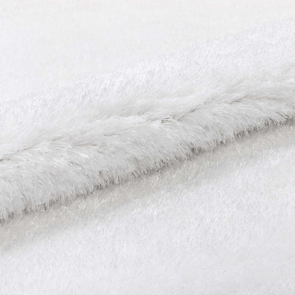 Feather Collection Liza  White Shag Rug –   Sparkly, Plush, Minimalist Glam - Well Woven - white rug texture