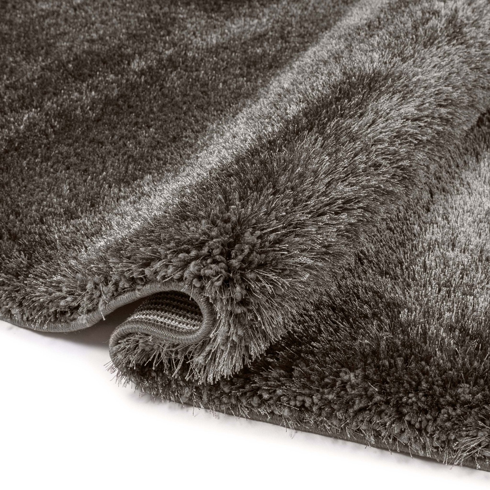 Feather Collection Liza Black Shag Rug –   Sparkly, Plush, Minimalist Glam - Well Woven - thick pile black shag rug