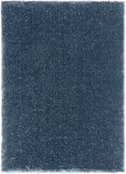 Feather Collection Liza Dark Blue Shag Rug –   Sparkly, Plush, Minimalist Glam - Well Woven - Overhead V2