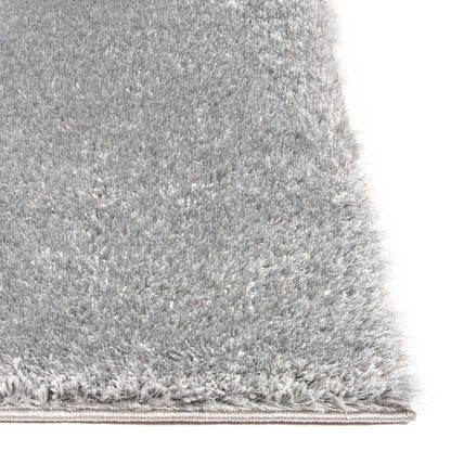 Feather Collection Liza  Silver Shag Rug –  Sparkly, Plush, Minimalist Glam - Well Woven - Thick pile