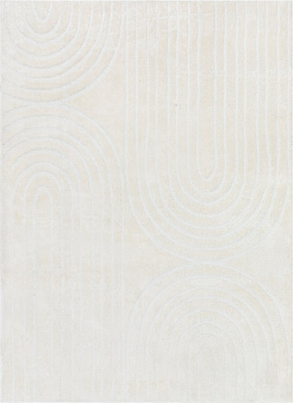 Rainbow Shag Geometric Ivory High-Low Rug Well Woven