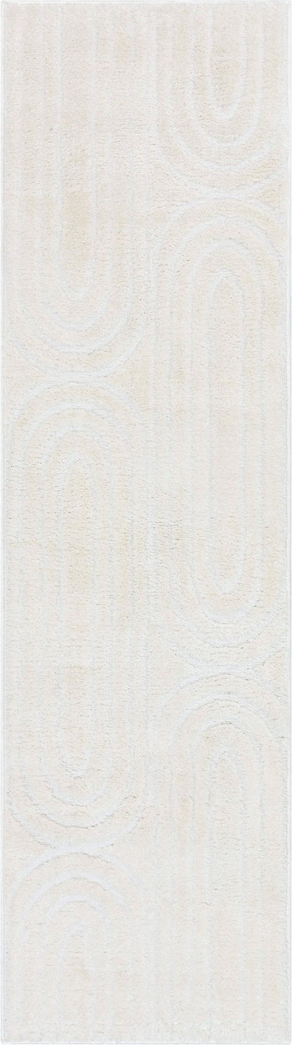 Rainbow Shag Geometric Ivory High-Low Rug Well Woven