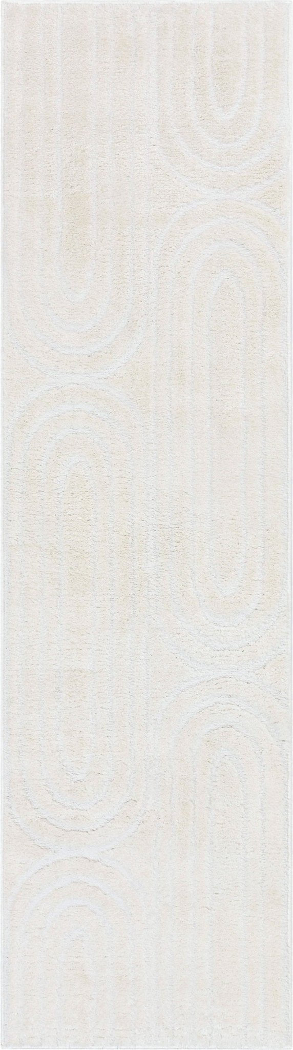Rainbow Shag Geometric Ivory High-Low Rug Well Woven