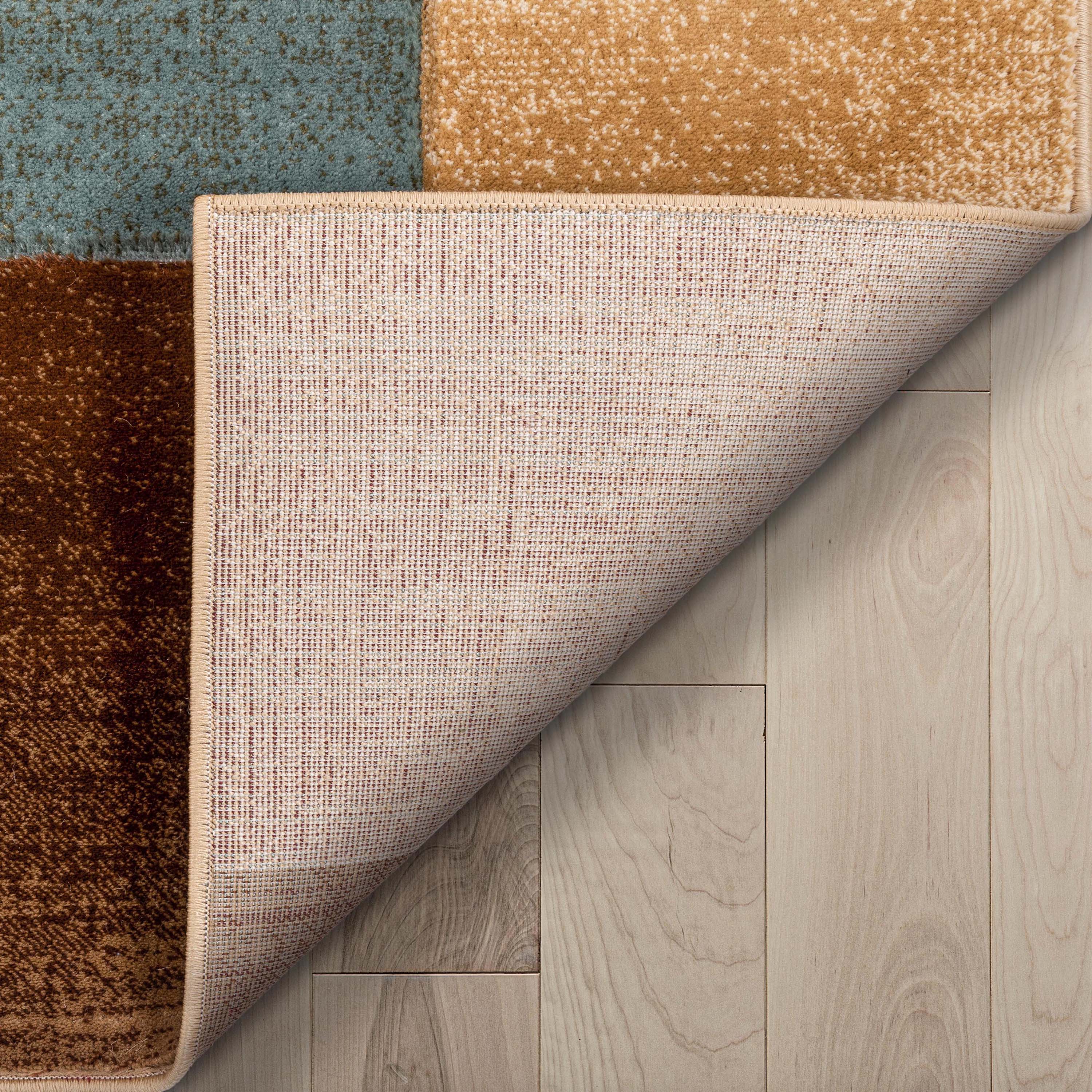 Marcia Multi Modern Geometric Blocks 3D Textured Rug Well Woven