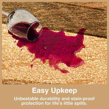 Cecilia Multi Brown Modern Geometric Stripes 3D Textured Rug Well Woven