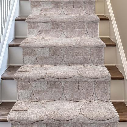 Custom Size Runner Harmony Modern Beige Choose Your Width x Choose Your Length Hallway & Stair Runner Rug Well Woven