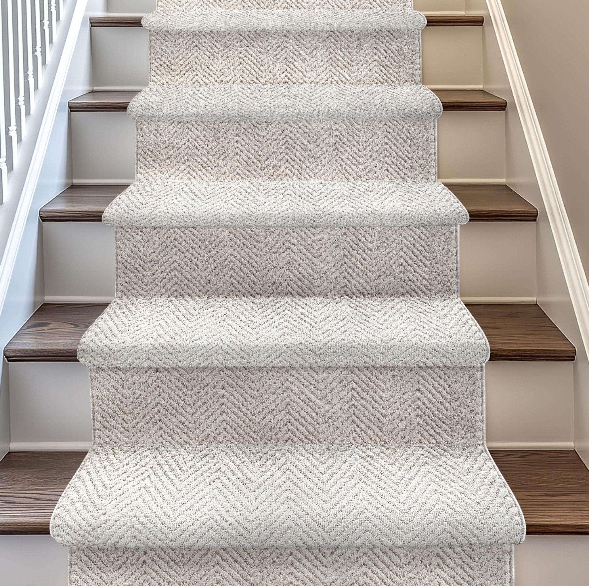 Custom Size Runner Pompeii Modern Ivory Choose Your Width x Choose Your Length Hallway & Stair Runner Rug Well Woven