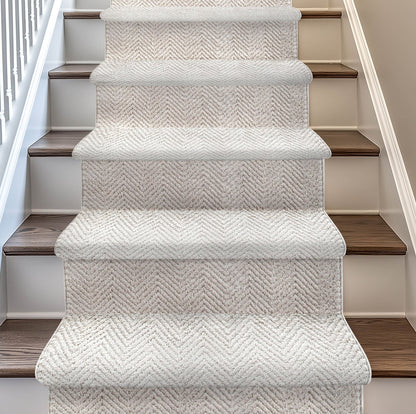Custom Size Runner Pompeii Modern Ivory Choose Your Width x Choose Your Length Hallway & Stair Runner Rug Well Woven