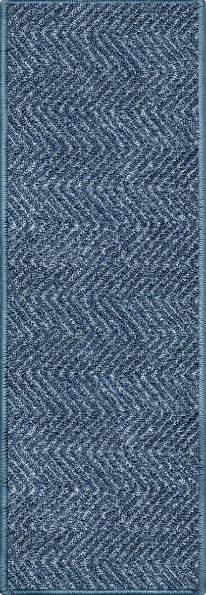 Pompeii Blue Stair Tread Rugs - Well Woven