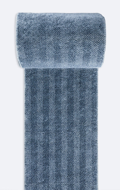 Custom Size Runner Pompeii Modern Blue Choose Your Width x Choose Your Length Hallway & Stair Runner Rug Well Woven