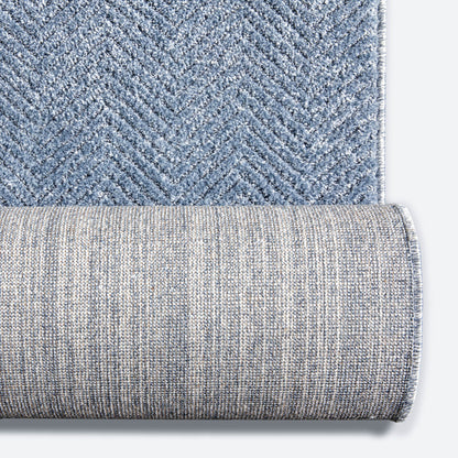 Custom Size Runner Pompeii Modern Light Blue Choose Your Width x Choose Your Length Hallway & Stair Runner Rug Well Woven