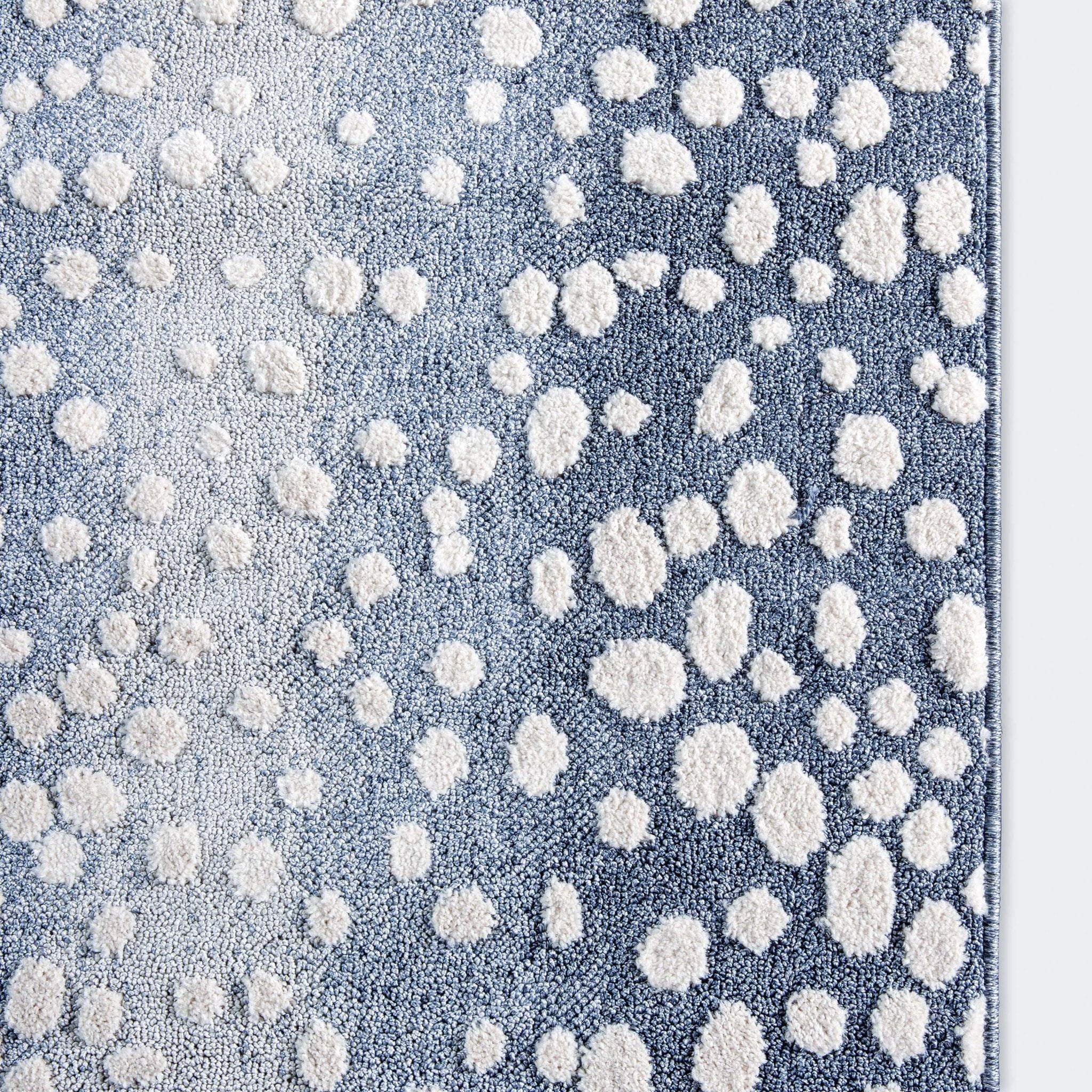 Custom Size Runner Petra Modern Blue Choose Your Width x Choose Your Length Hallway & Stair Runner Rug Well Woven