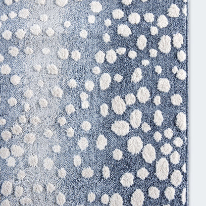 Custom Size Runner Petra Modern Blue Choose Your Width x Choose Your Length Hallway & Stair Runner Rug Well Woven