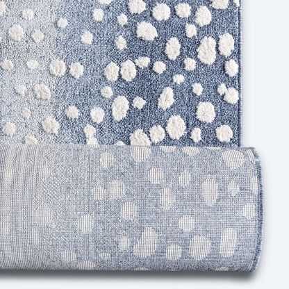 Custom Size Runner Petra Modern Blue Choose Your Width x Choose Your Length Hallway & Stair Runner Rug Well Woven