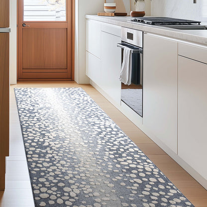 Custom Size Runner Petra Modern Blue Choose Your Width x Choose Your Length Hallway & Stair Runner Rug Well Woven