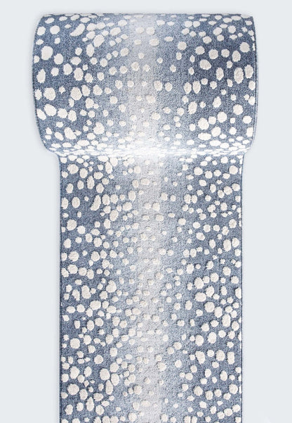 Custom Size Runner Petra Modern Blue Choose Your Width x Choose Your Length Hallway & Stair Runner Rug Well Woven