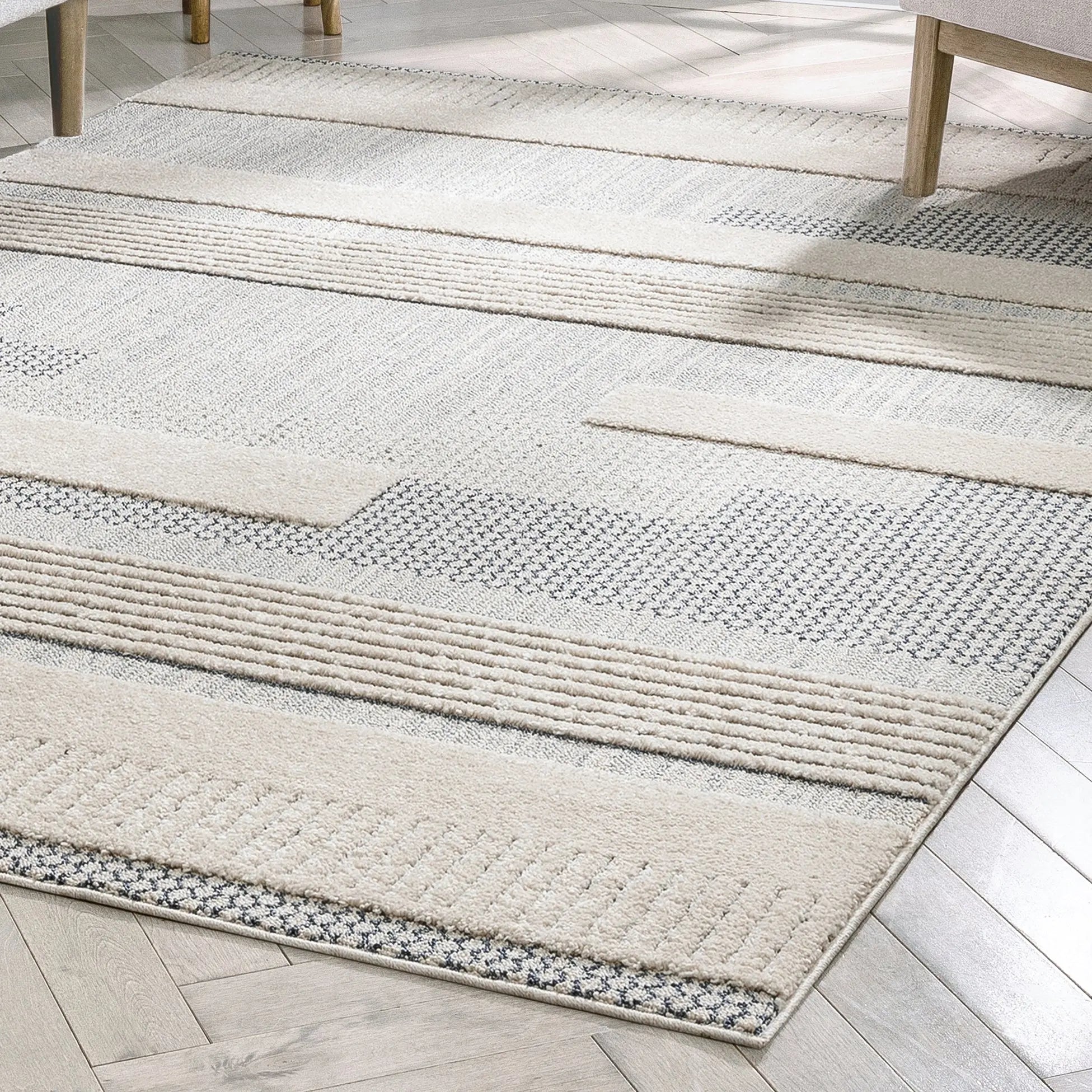 Briar Tribal Geometric Abstract Light Blue Looped Pile Rug Well Woven