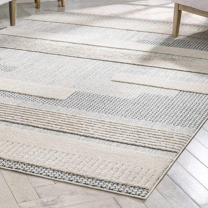 Briar Tribal Geometric Abstract Light Blue Looped Pile Rug Well Woven